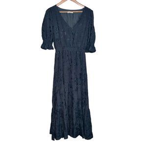 BB Dakota Steve Madden Hampton Embroidered Maxi Dress Black Medium